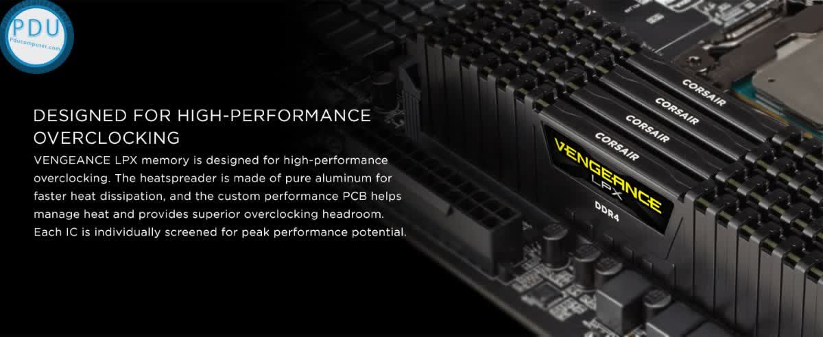Ram Desktop Corsair Vengeance LPX (CMK16GX4M2D2666C16) 16GB (2x8GB) DDR4 2666MHz