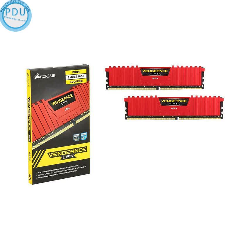 RAM Desktop CORSAIR Vengeance LPX Red (CMK16GX4M2A2666C16R) 16GB (1x16GB) DDR4 2666MHz