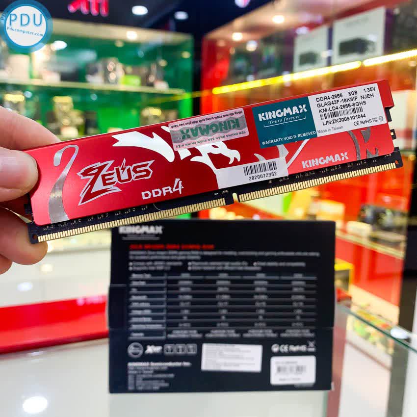 Ram Desktop Kingmax Zeus Dragon Red (KM-LD4-2666-16GH) 16GB (1x16GB) DDR4 2666Mhz