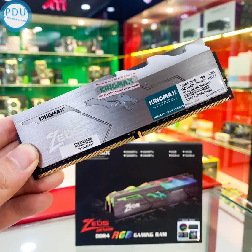 Ram Desktop Kingmax Zeus Dragon RGB (KM-LD4-3000-8GRS) 8G (1x8GB) DDR4 3000Mhz