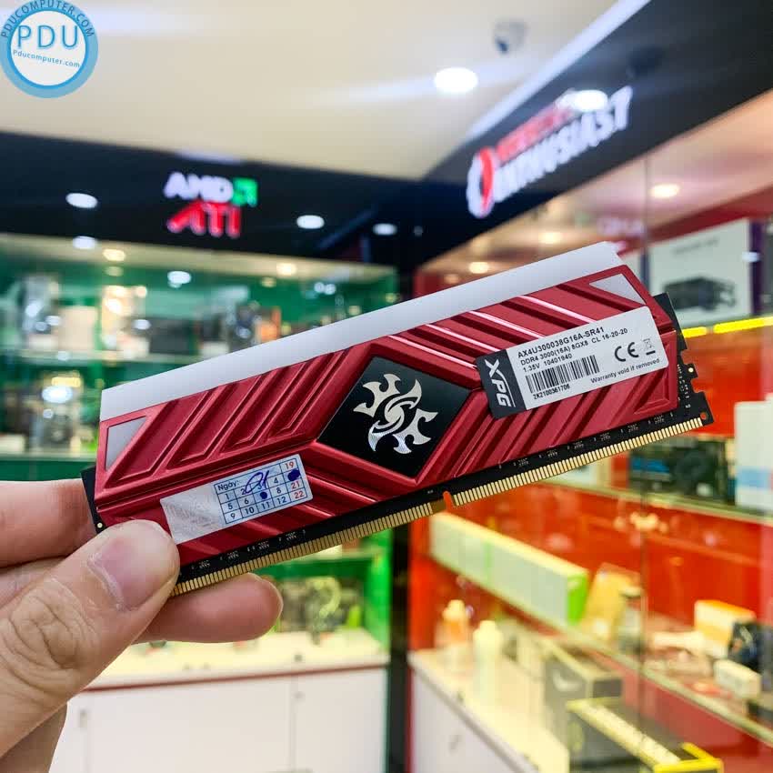 Ram Destop Adata Spectrix D41 RGB (AX4U300038G16A-SR41) Red 8GB (1x8GB) DDR4 3000Mhz