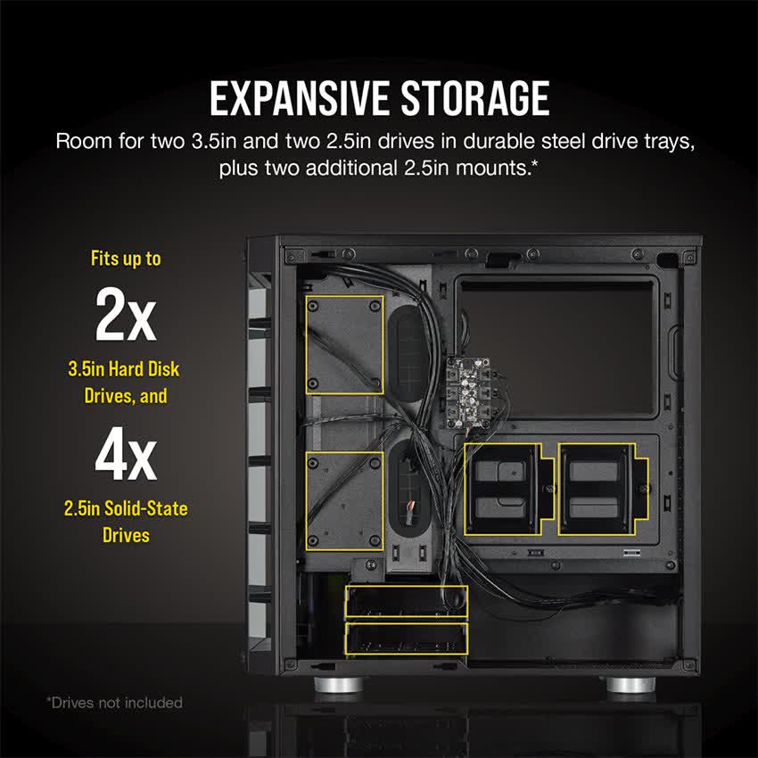 Vỏ Case Corsair 465X TG RGB (Mid Tower /Màu Đen) CC-9011188-WW
