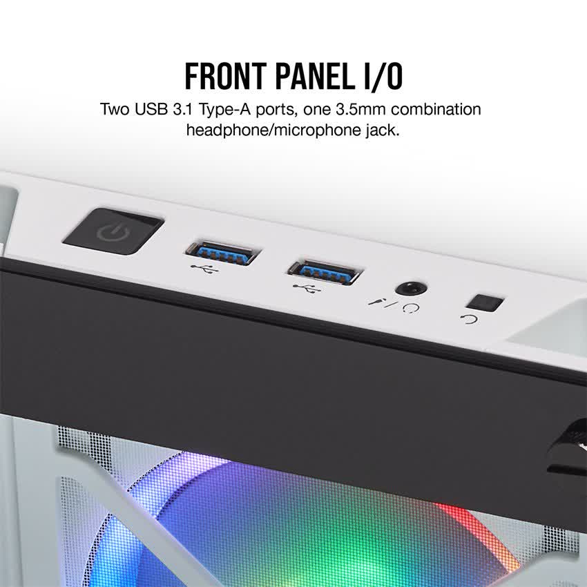 Vỏ Case Corsair 465X TG RGB (Mid Tower/Màu Trắng) CC-9011189-WW