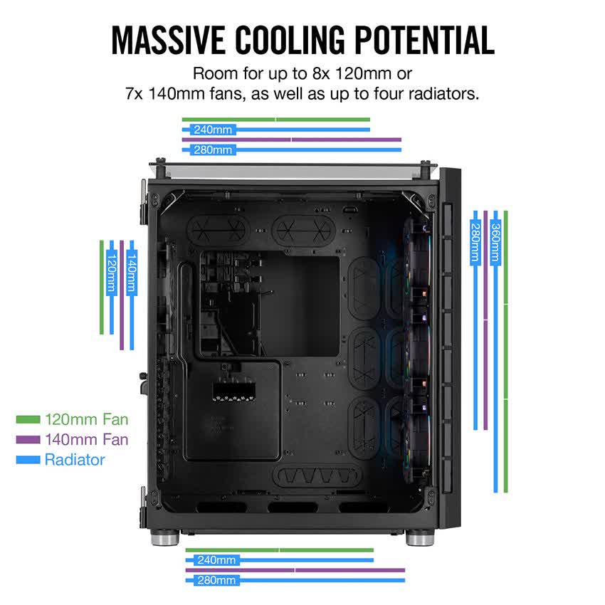 Vỏ Case Corsair  680X RGB TG (Mid Tower/Màu Đen)