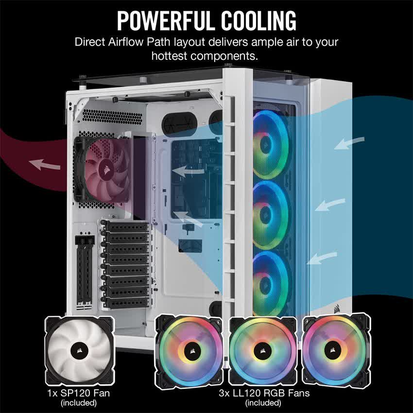 Vỏ Case Corsair  680X RGB TG (Mid Tower/Màu Trắng)