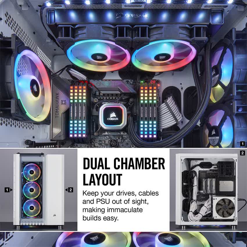 Vỏ Case Corsair  680X RGB TG (Mid Tower/Màu Trắng)