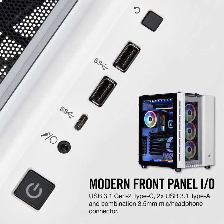 Vỏ Case Corsair  680X RGB TG (Mid Tower/Màu Trắng)