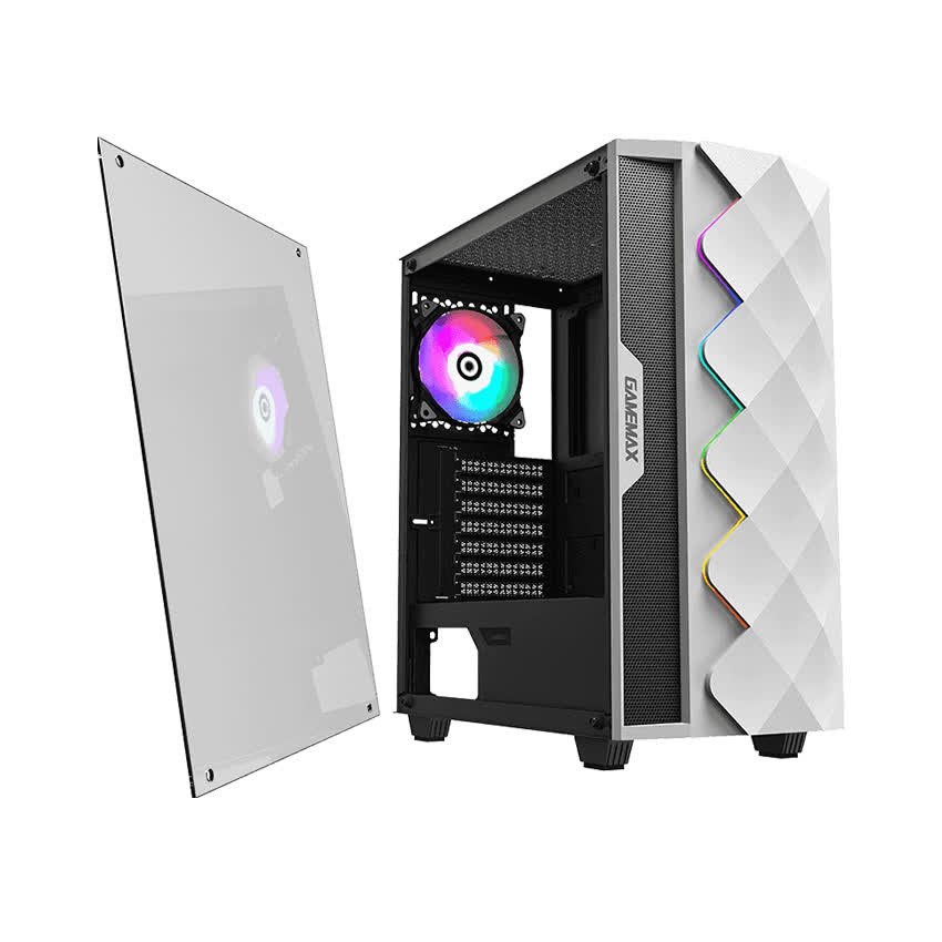 Vỏ Case  GAMEMAX Diamond - White (Mid Tower/Màu Trắng/Led RGB)