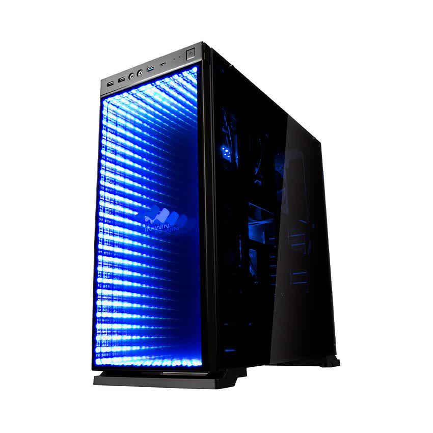 Vỏ Case In-Win 805 Infinity RGB Led- Aluminium & Tempered Glass Mid-Tower Đen