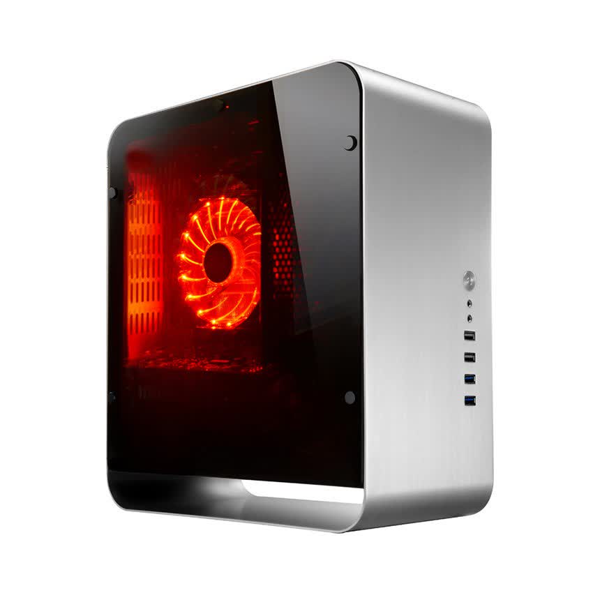 Vỏ case Jonsbo UMX1-PLUS Tempered Glass (Mini Tower/Màu Bạc)