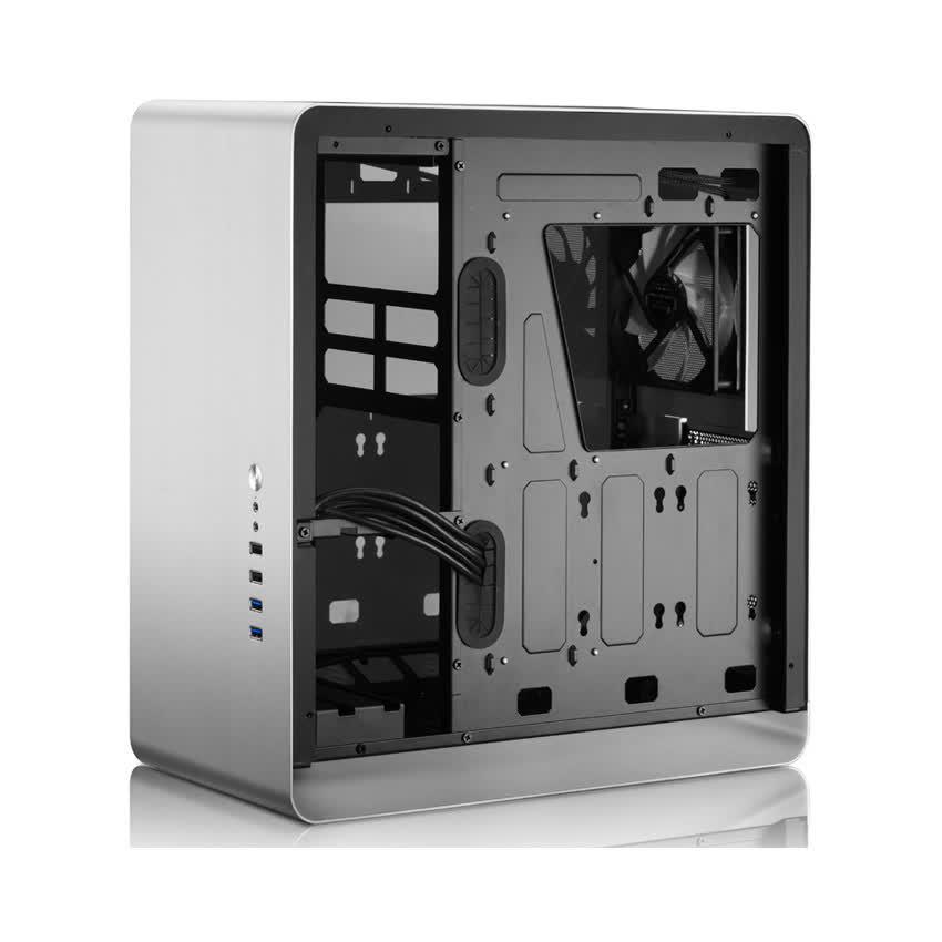 Vỏ case Jonsbo UMX4 Silver Tempered Glass (Mid Tower/Màu Bạc)