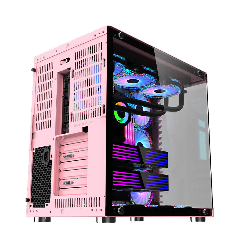 Vỏ Case MIK LV07 – PINK (Mid Tower/ Màu Hồng)