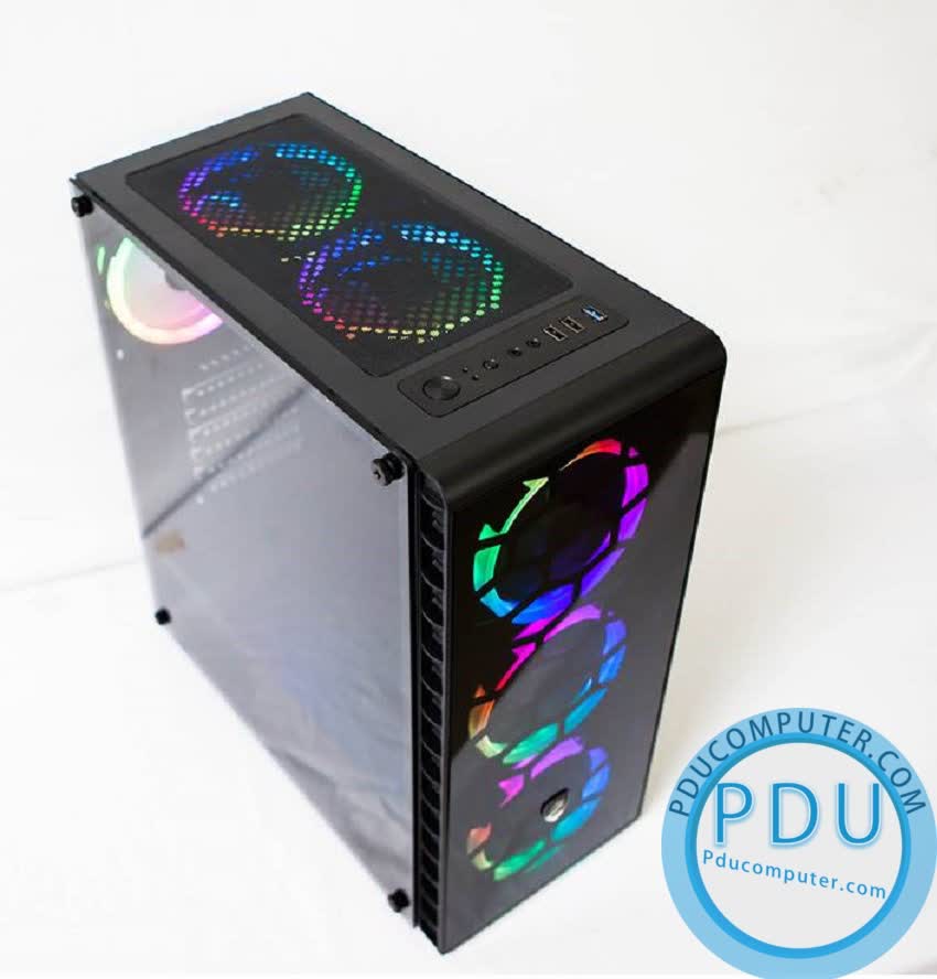 Vỏ Case Vitra Glitter Force X1 Pro Temper Glass ( Mid Tower / Màu Đen )