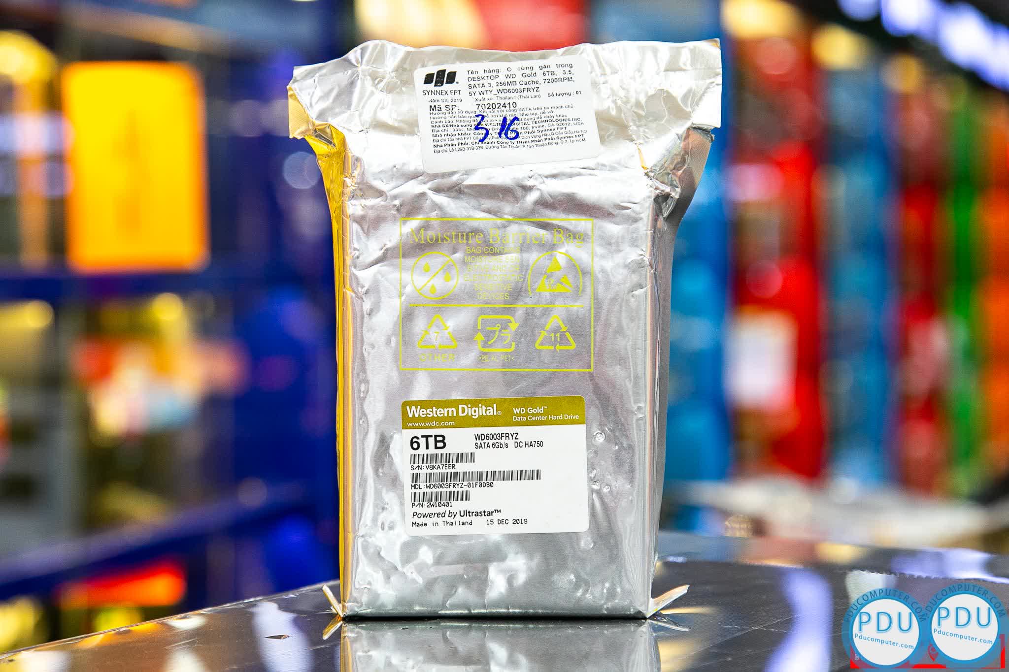 HDD WD Gold (6TB/3.5 inch/SATA 3/256MB Cache/7200RPM) (WD6003FRYZ)