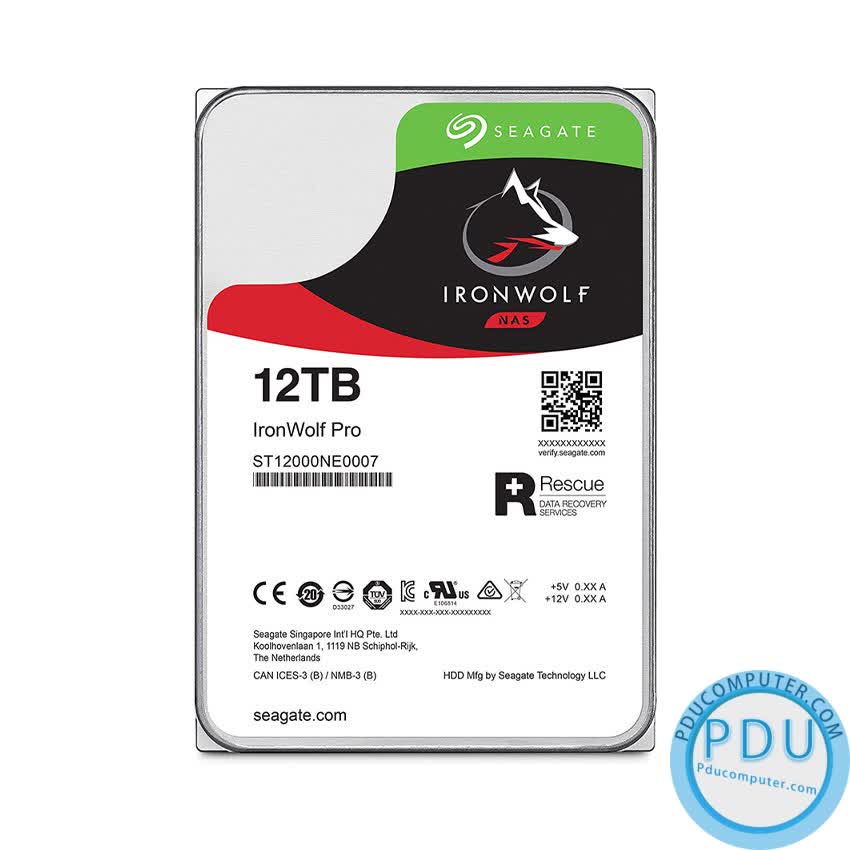Ổ cứng HDD Seagate Ironwolf Pro 12TB (3.5 inch/SATA3/256MB Cache/7200RPM) (ST12000NE0008)