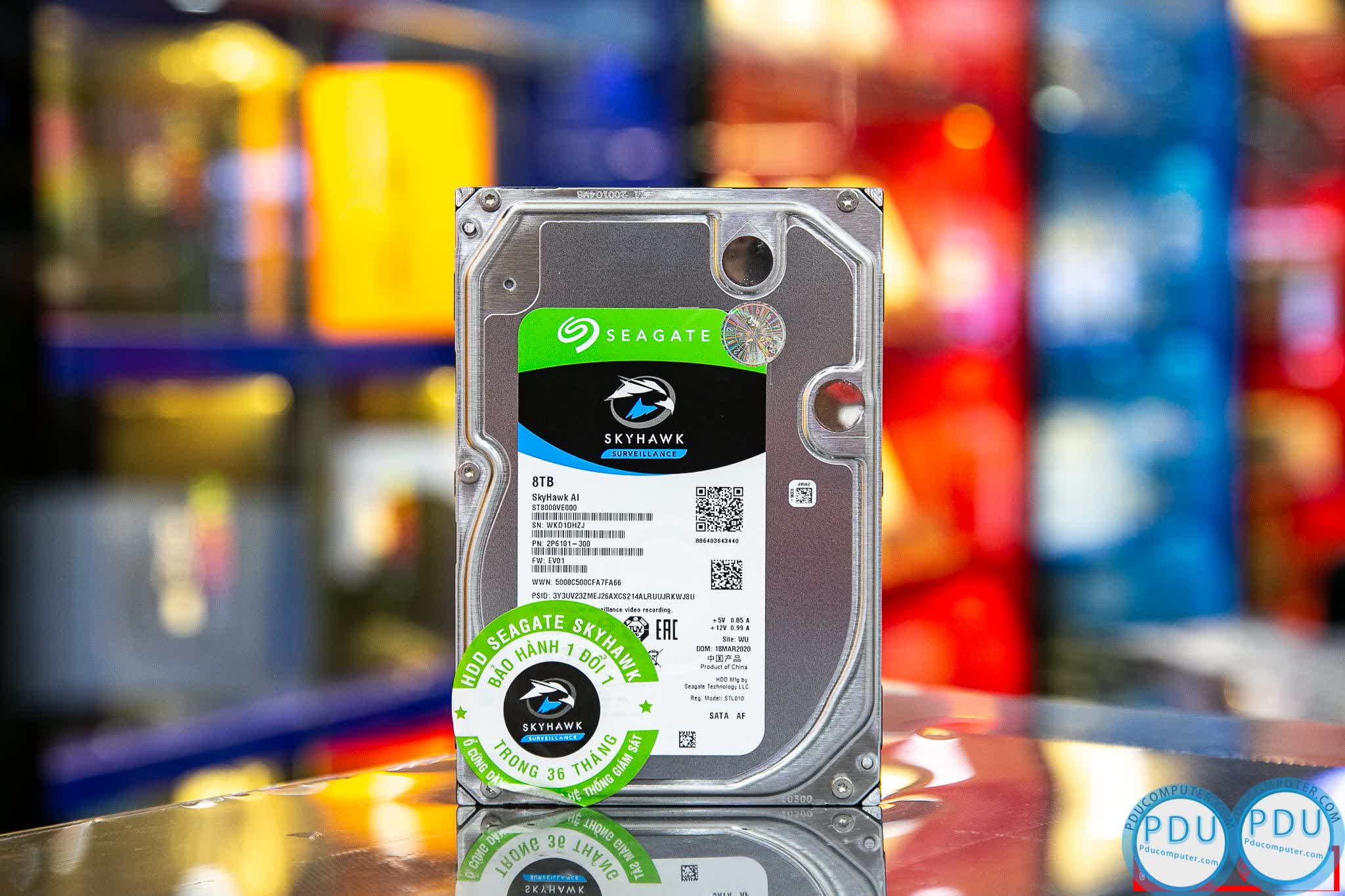 Ổ Cứng HDD Seagate SkyHawk AI 8TB 3.5 inch, 7200Rpm,256MB Cache ( ST8000VE000 )