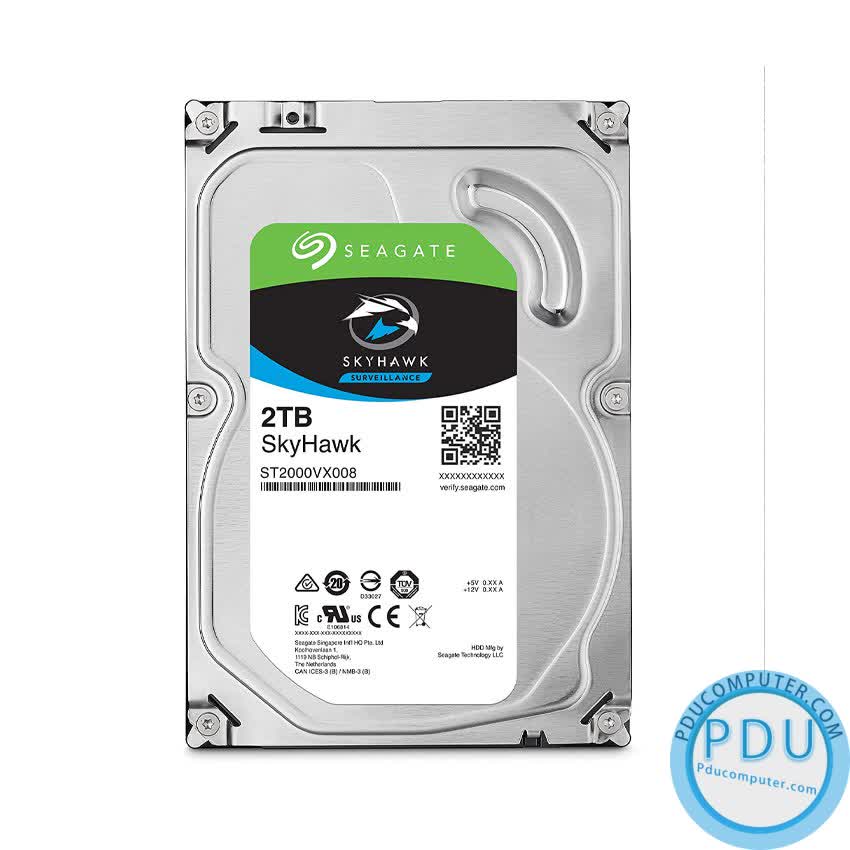 Ổ cứng HDD Seagate SkyHawk SURVEILLANCE 2TB 3.5 inch 5900RPM, SATA3 6GB/s, 64MB Cache - (ST2000VX008)