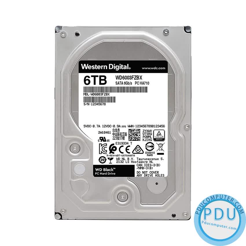 Ổ cứng HDD Western Caviar Black 6TB 3.5 inch 7200RPM, SATA3 6Gb/s, 256MB Cache - (WD6003FZBX)