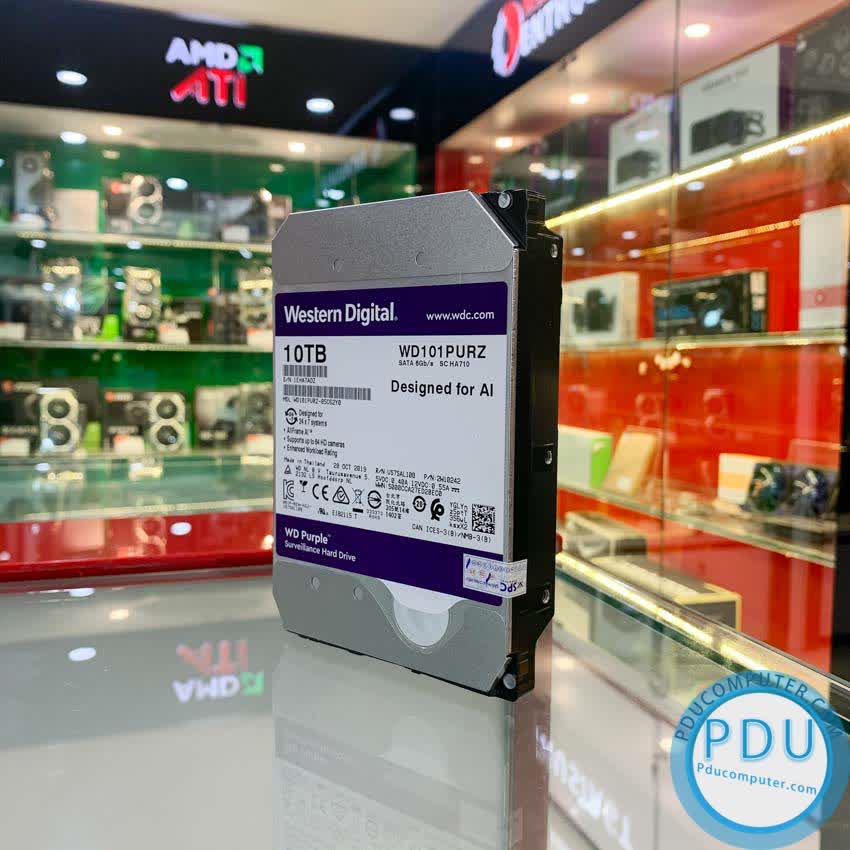 Ổ cứng HDD Western Purple 10TB 3.5 inch7200RPM, Sata 3, 256MB Cache - (WD102PURZ)