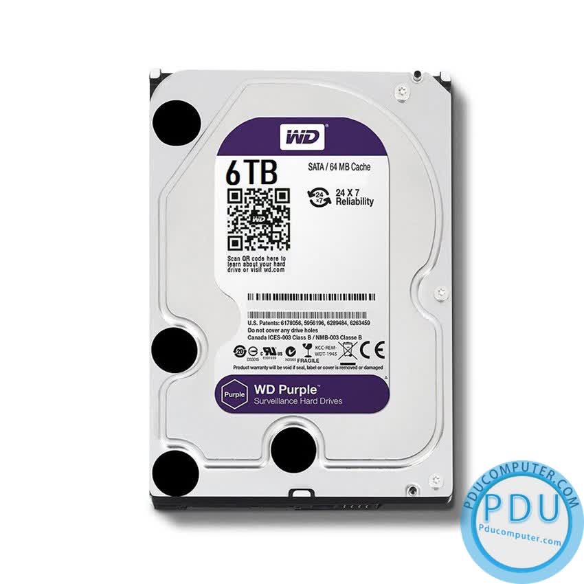 Ổ cứng HDD Western Purple 6TB 3.5 inch 5400RPM, SATA3 6Gb/s, 64MB Cache