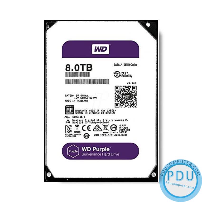 Ổ cứng HDD Western Purple 8TB 3.5 inch 7200RPM, Sata 3 ,256Mb Cache