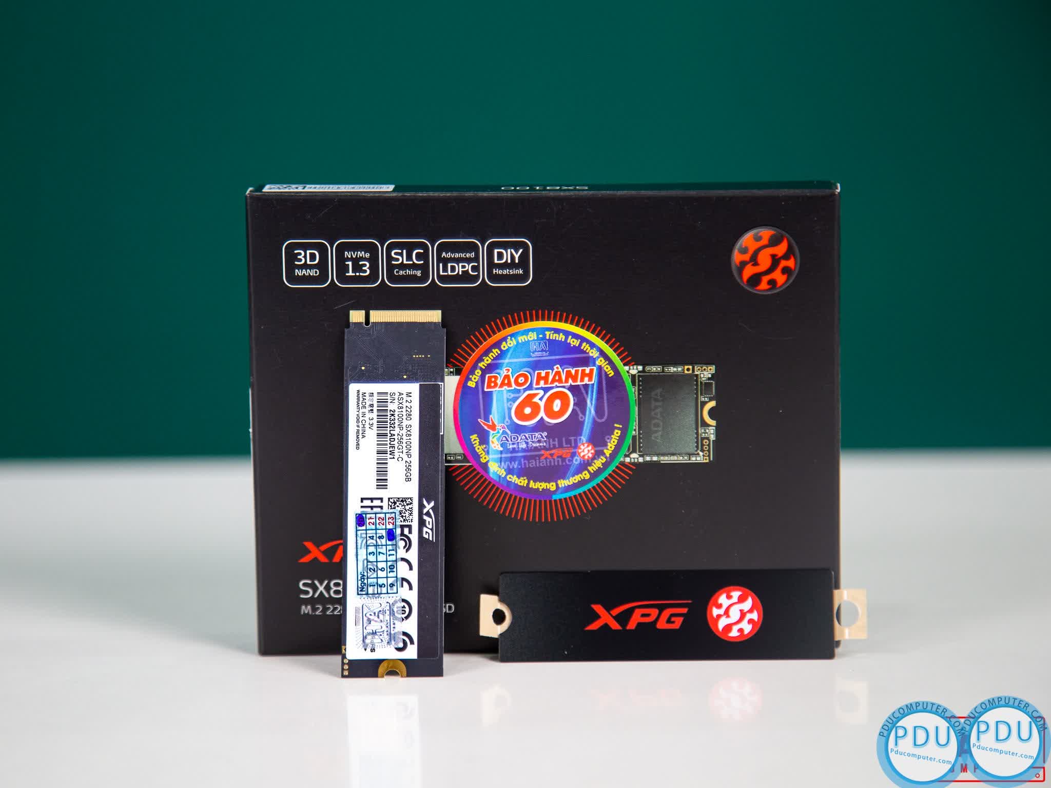 Ổ cứng SSD Adata SX8100NP 256GB PCIe NVMe 3x4 (Đọc 3500MB/s, Ghi 3000MB/s) - (ASX8100NP-256GT-C)