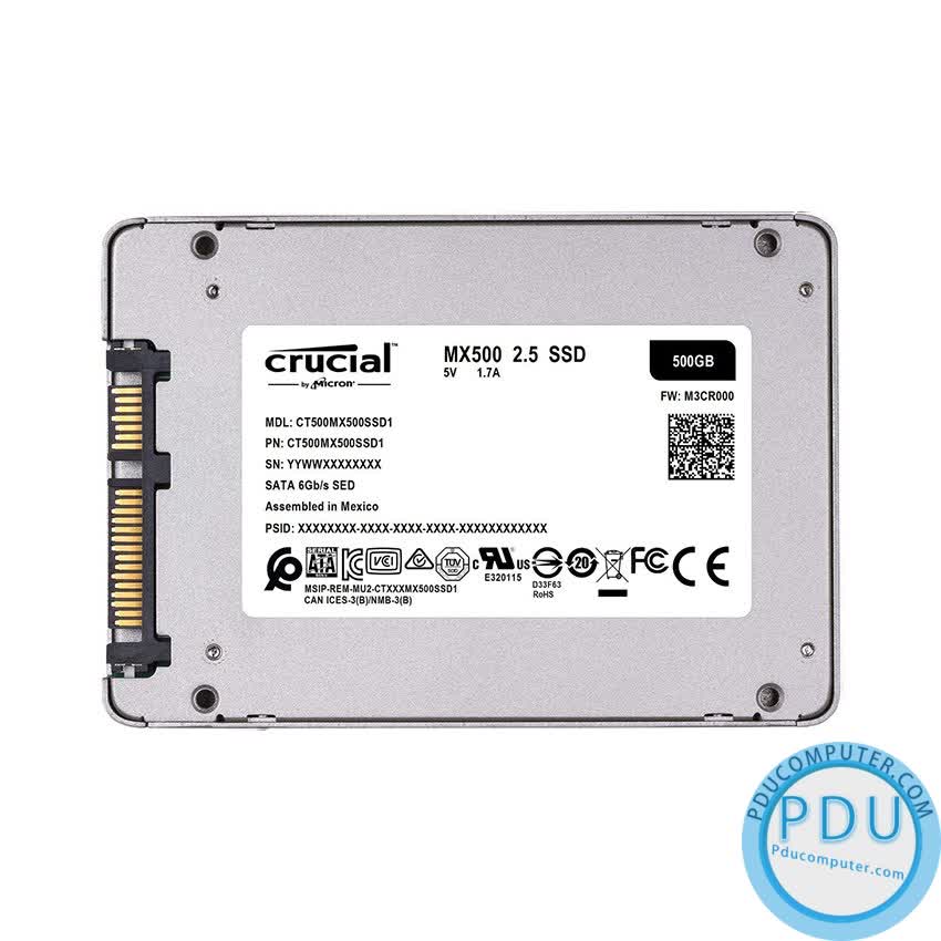 Ổ cứng SSD Crucial MX500 500GB 2.5 inch SATA3 (Đọc 560MB/s - Ghi 510MB/s) - (CT500MX500SSD1)