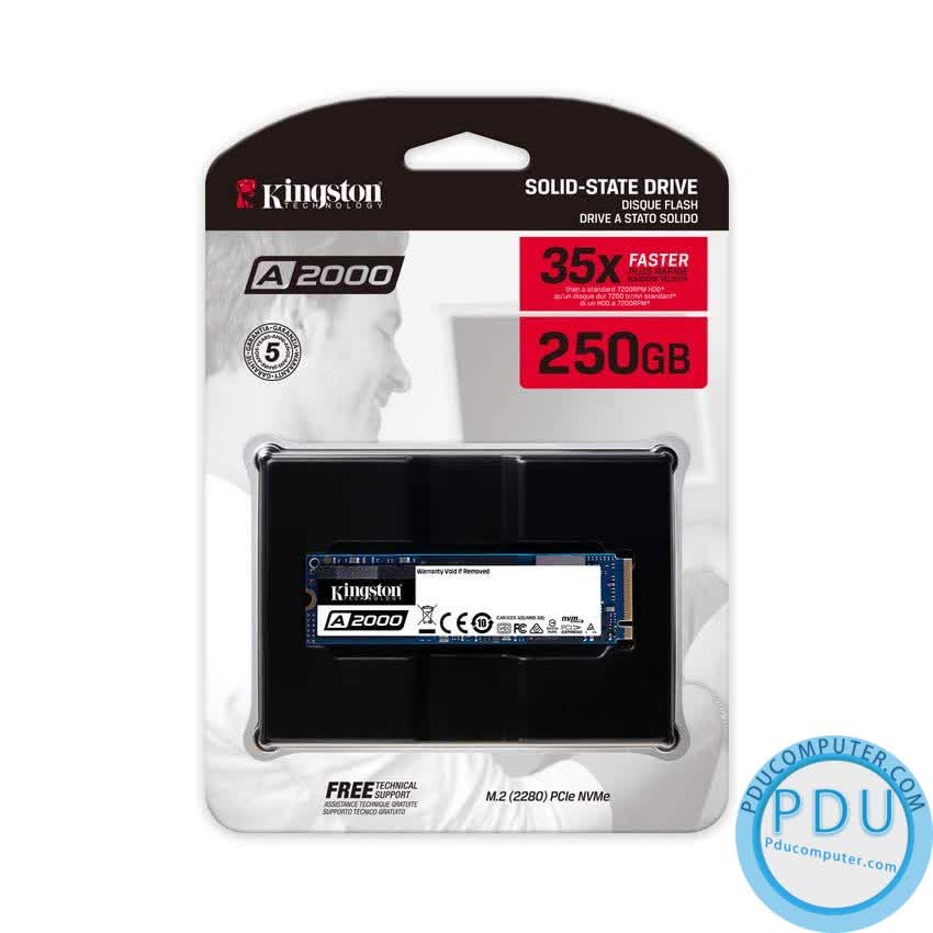 Ổ cứng SSD Kingston A2000M8 250GB M.2 2280 PCIe NVMe Gen 3x4 (Đọc 2000MB/s - Ghi 1000MB/s) - (SA2000M8/250G