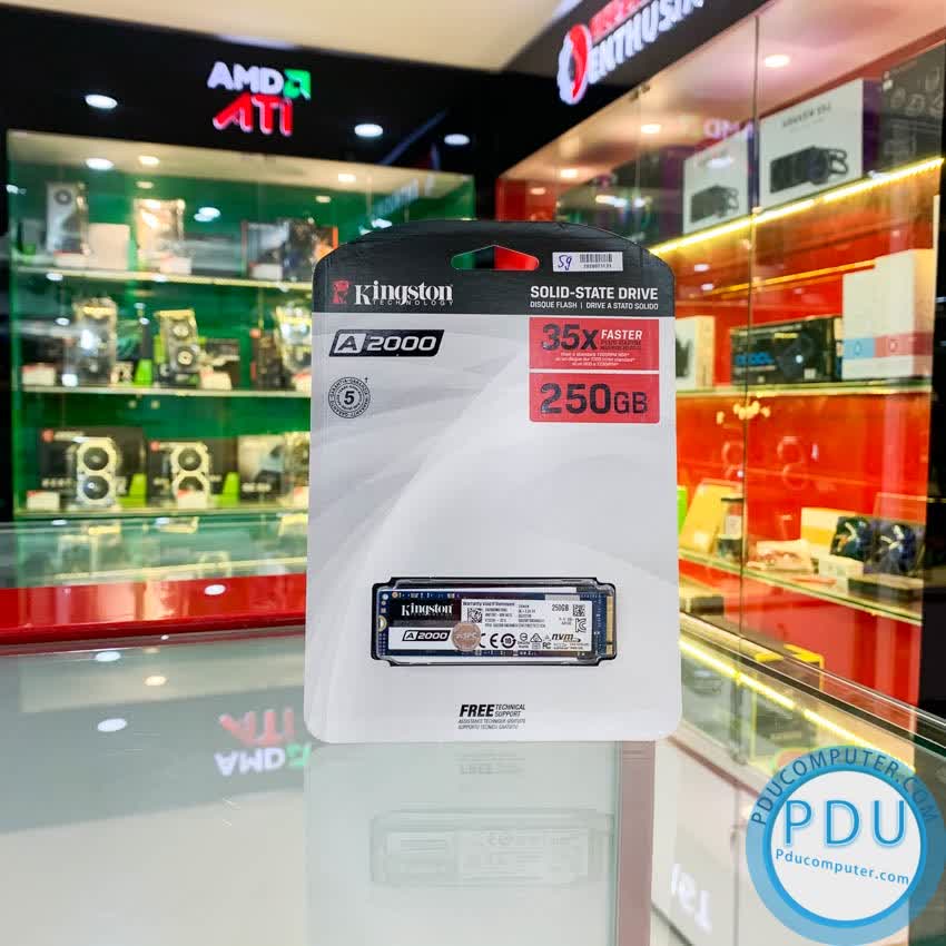 Ổ cứng SSD Kingston A2000M8 250GB M.2 2280 PCIe NVMe Gen 3x4 (Đọc 2000MB/s - Ghi 1000MB/s) - (SA2000M8/250G