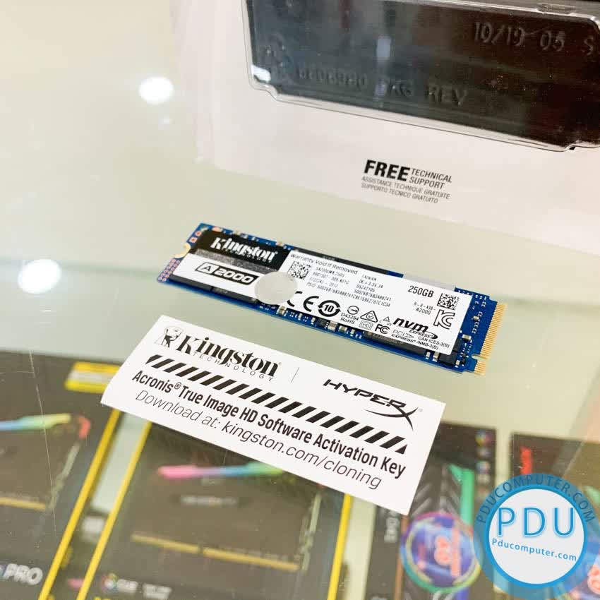 Ổ cứng SSD Kingston A2000M8 250GB M.2 2280 PCIe NVMe Gen 3x4 (Đọc 2000MB/s - Ghi 1000MB/s) - (SA2000M8/250G