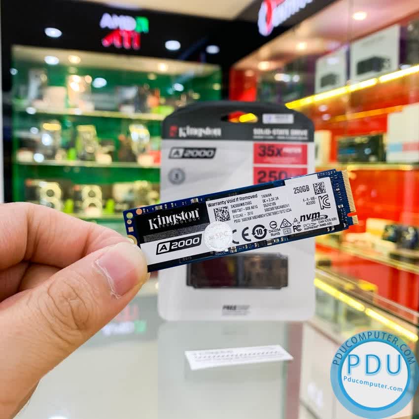 Ổ cứng SSD Kingston A2000M8 250GB M.2 2280 PCIe NVMe Gen 3x4 (Đọc 2000MB/s - Ghi 1000MB/s) - (SA2000M8/250G