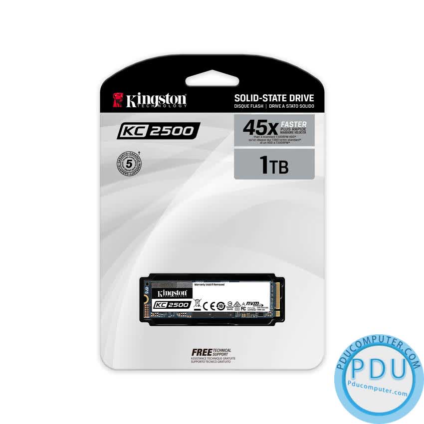 Ổ cứng SSD Kingston KC2500 1TB NVMe M.2 2280 PCIe Gen 3x4 (Đọc 3500MB/s - Ghi 2900MB/s) - (SKC2500M8/1000G)