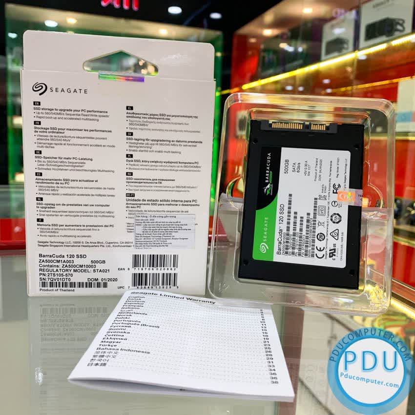 Ổ cứng SSD Seagate BarraCuda 120 500GB 2.5 inch SATA 6Gb/s (Đọc 560MB/s, Ghi 540MB/s) - (ZA500CM1A003)