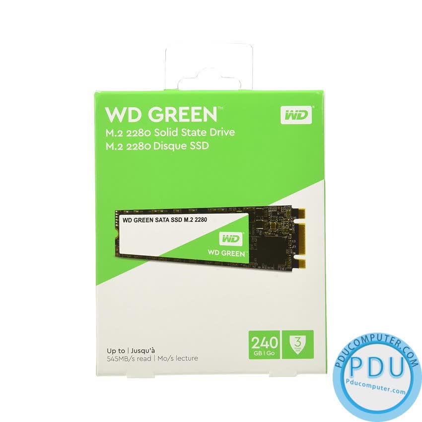 Ổ cứng SSD WD Green 240GB M.2 2280  (Đọc 545MB/s - Ghi 430MB/s) - (WDS240G2G0B)