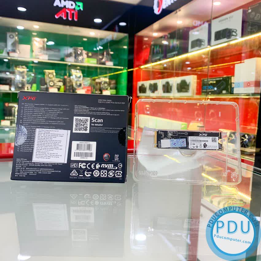 SSD Adata XPG SPECTRIX S40G RGB 256GB PCIe NVMe 3x4 (Doc 3500MB/s, Ghi 3000MB/s) - AS40G-256GT-C