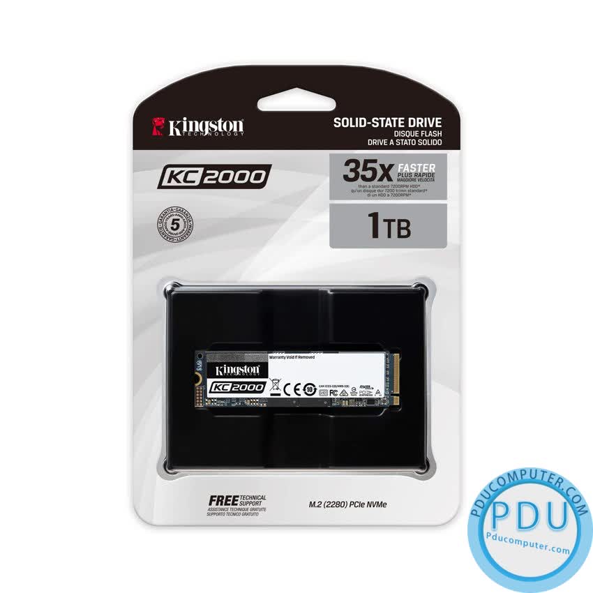 SSD Kingston SKC2000 1TB NVMe M.2 2280 PCIe Gen 3 x 4 (Doc 3200MB/s, Ghi 2200MB/s) -KC2000M8/1000G