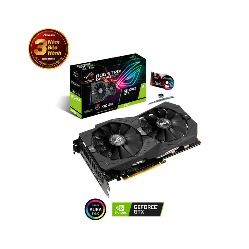 Card màn hình ASUS ROG STRIX GTX1650 - O4G GAMING (4GB GDDR5, 128-bit, HDMI +DP, 1x6-pin)