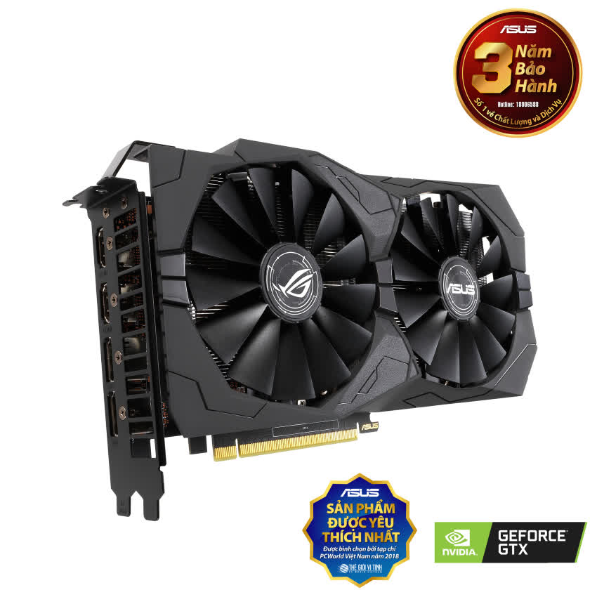 Card màn hình ASUS ROG STRIX GTX1650 - O4G GAMING (4GB GDDR5, 128-bit, HDMI +DP, 1x6-pin)