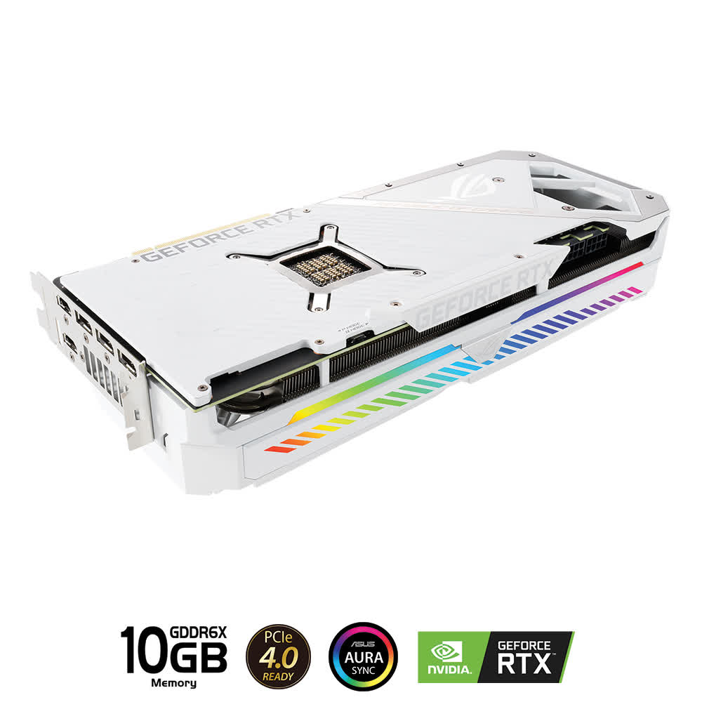 Card màn hình ASUS ROG STRIX RTX 3080-O10G-WHITE (10GB GDDR6X, 320-bit, HDMI +DP, 3x8-pin)
