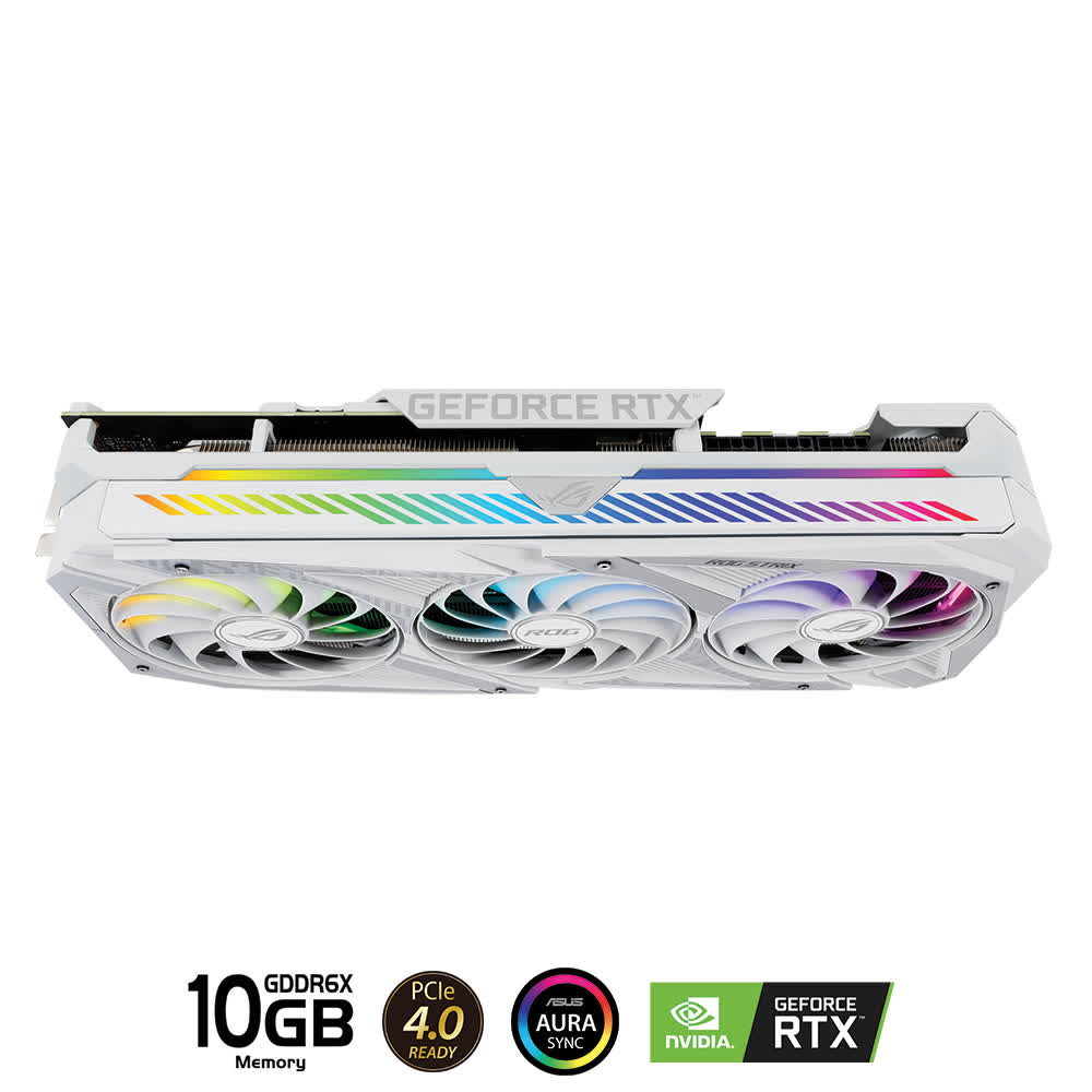 Card màn hình ASUS ROG STRIX RTX 3080-O10G-WHITE (10GB GDDR6X, 320-bit, HDMI +DP, 3x8-pin)