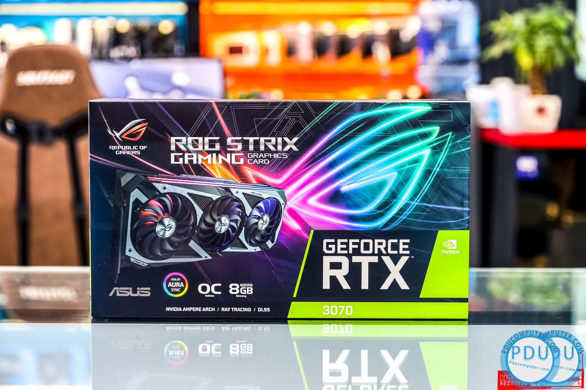 Card màn hình Asus ROG STRIX RTX3070-O8G-GAMING (8GB GDD6, 256-bit, HDMI +DP, 2x8-pin)