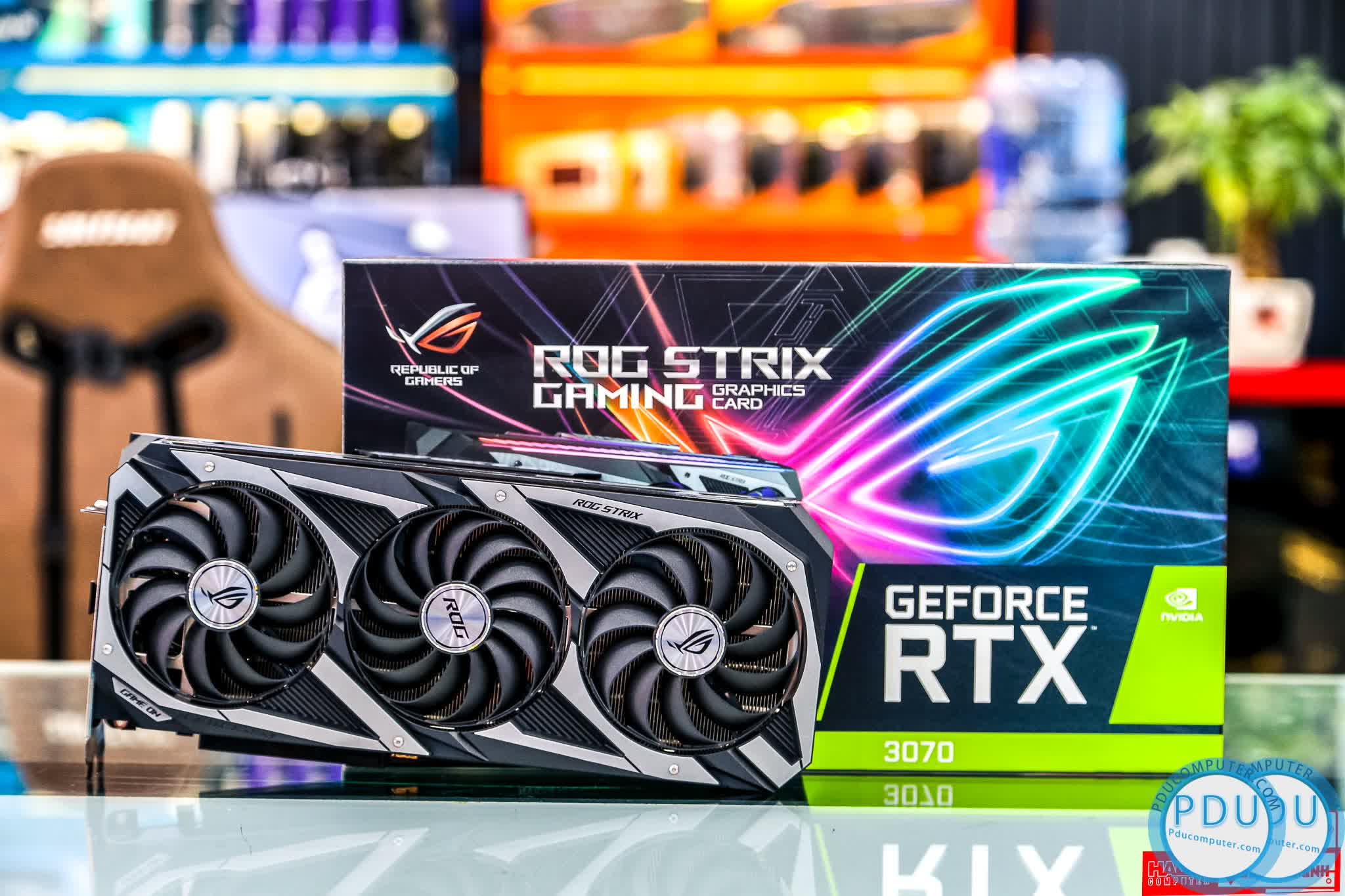 Card màn hình Asus ROG STRIX RTX3070-O8G-GAMING (8GB GDD6, 256-bit, HDMI +DP, 2x8-pin)