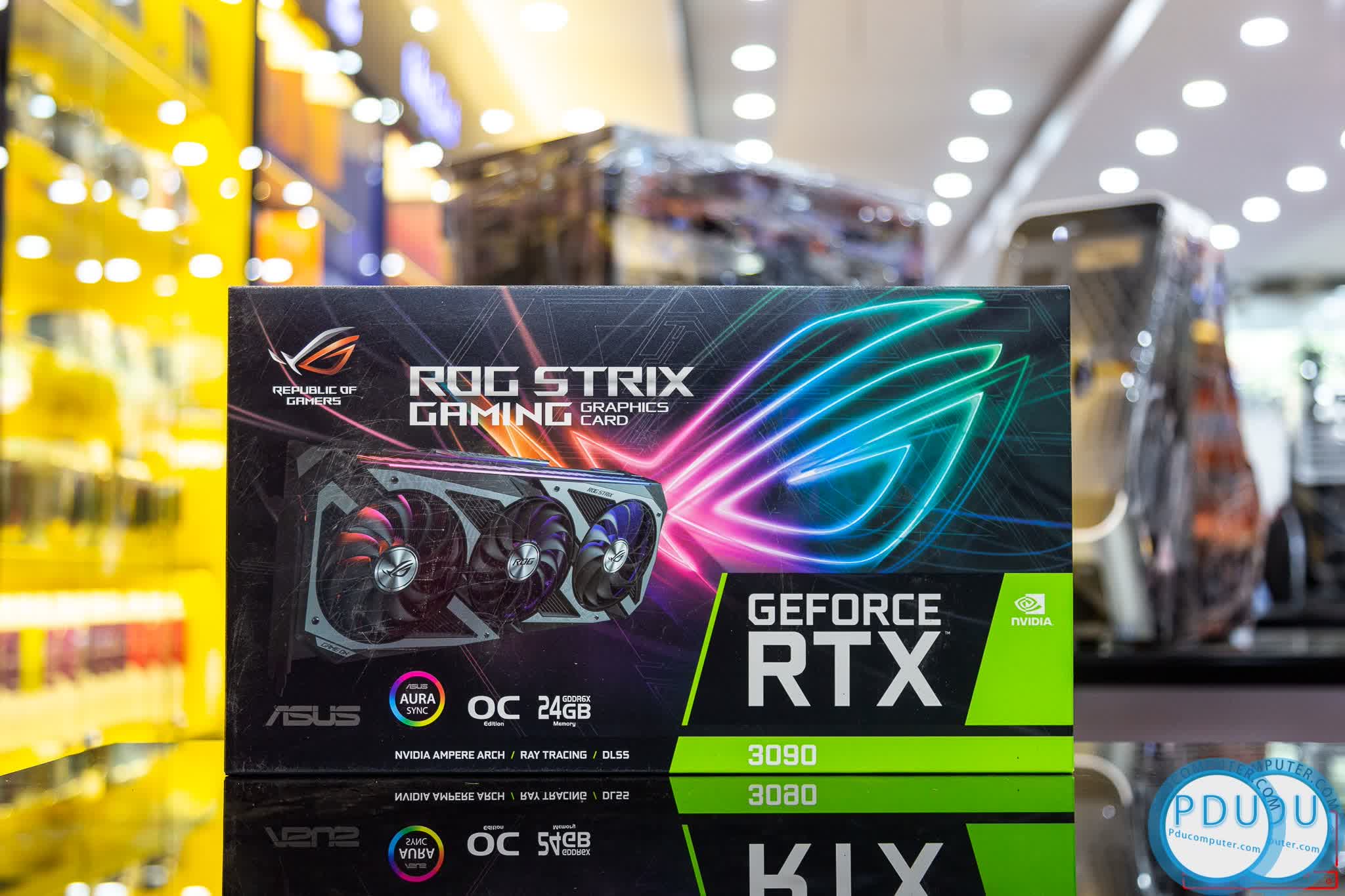 Card màn hình Asus ROG STRIX RTX3090-O24G-GAMING (24GB GDD6X, 384-bit, HDMI +DP, 3x8-pin)