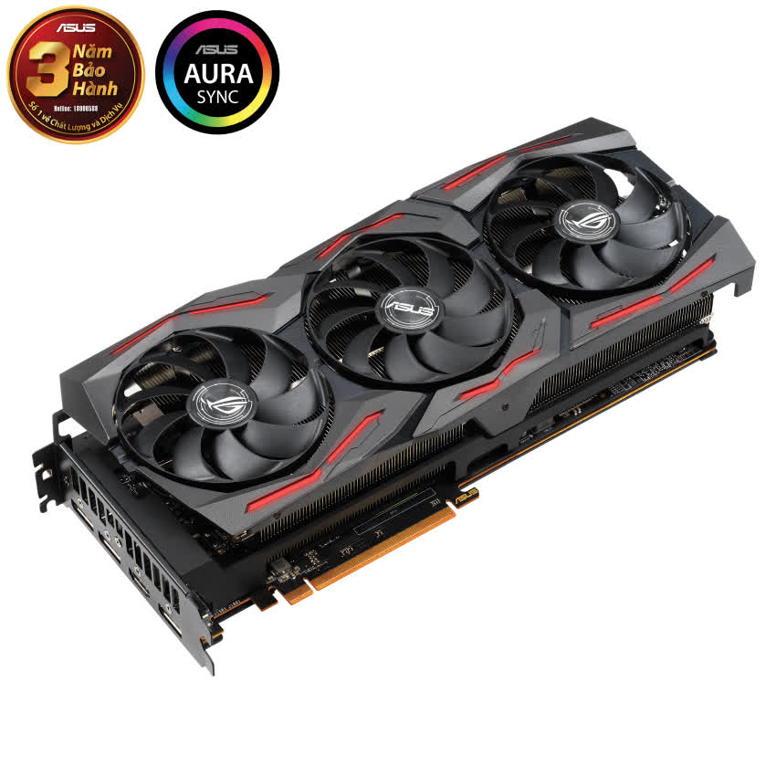 Card màn hình ASUS ROG STRIX RX 5600 XT-O6G GAMING (6GB GDDR6, 192-bit,HDMI+DP, 1x6-pin + 1x8-pin)