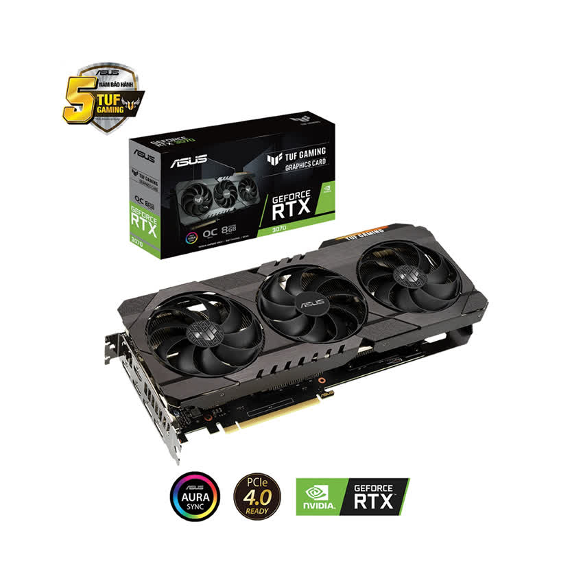 Card màn hình ASUS TUF RTX 3070 O8G GAMING (8GB GDD6, 256-bit, HDMI +DP, 2x8-pin)