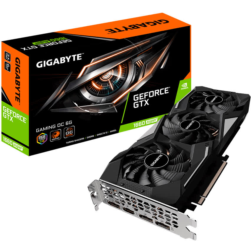 Card màn hình GIGABYTE GTX 1660 Super GAMING OC-6G (6GB GDDR6, 192-bit, DVI+HDMI, 1x8-pin)
