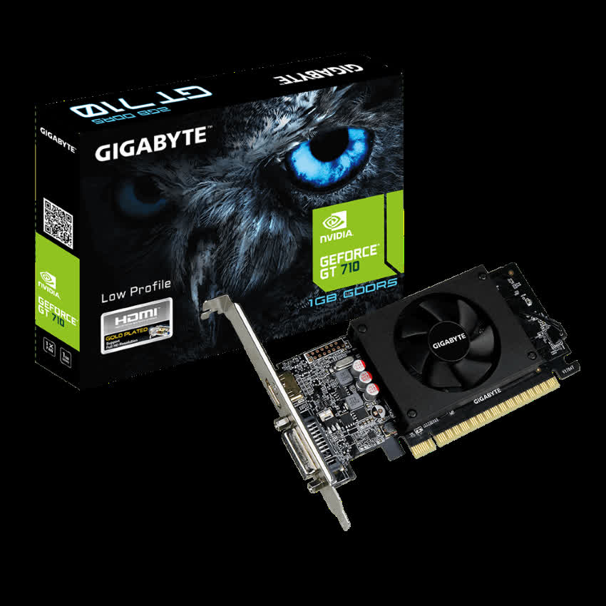 Card màn hình GIGABYTE N710D5-1GL (1GB GDDR5, 64-bit, DVI+HDMI, 1x8-pin)