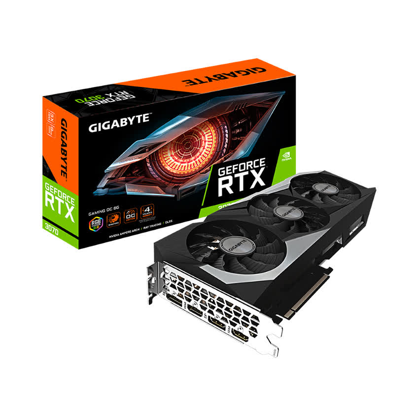 Card màn hình Gigabyte RTX 3070 GAMING OC - 8GD (8GB GDD6, 256-bit, HDMI +DP, 1x8-pin+6x1-pin)