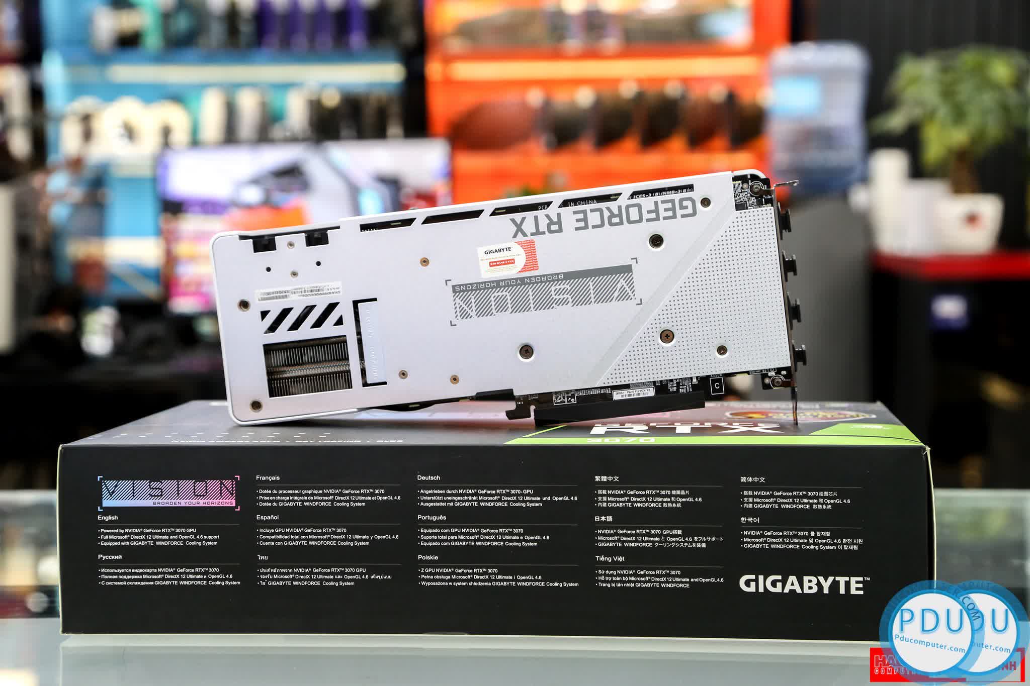 Card màn hình Gigabyte RTX 3070 VISION OC - 8GD (8GB GDD6, 256-bit, HDMI +DP, 1x8-pin+6x1-pin)
