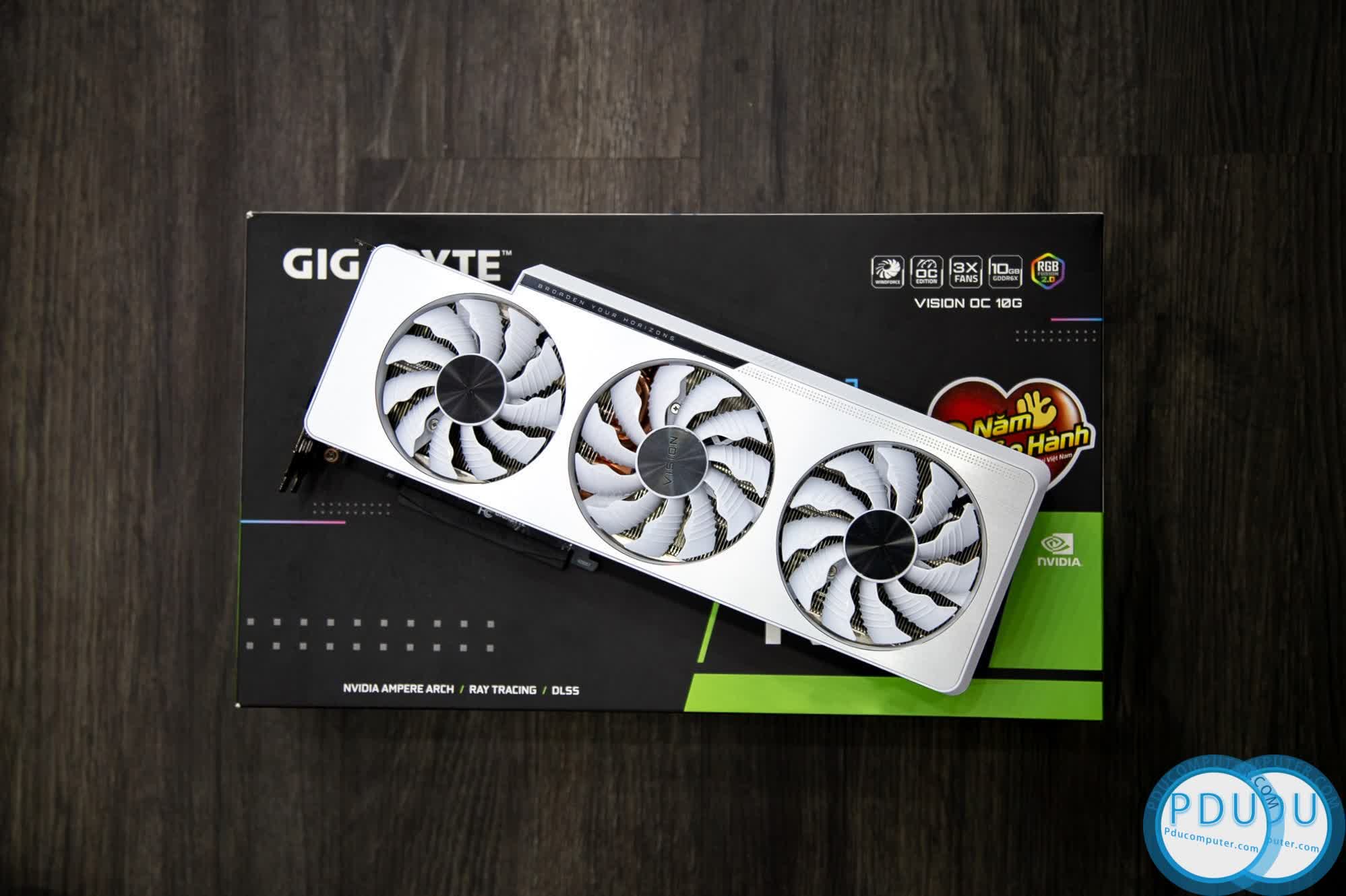 Card màn hình Gigabyte RTX 3090 VISION OC (24GB GDD6X, 384-bit, HDMI +DP, 2x8-pin)